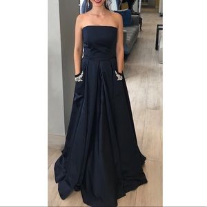 Gorgeous Strapless Navy Blue Ballgown